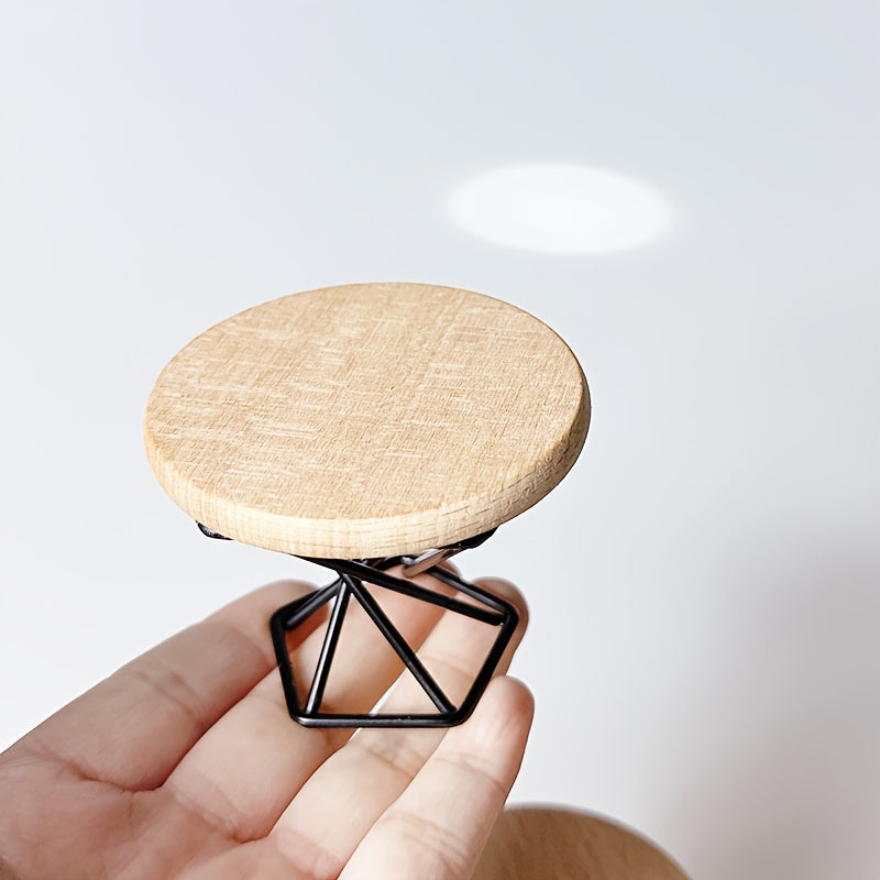 Dollhouse Mini Coffee Table Round Model for Kitchen Play