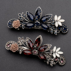 Rhinestone Flower Hair Clip Vintage Barrette Hairpin