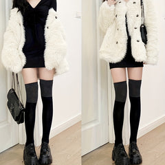 Colorblock Thigh High Socks Women's Stockings
