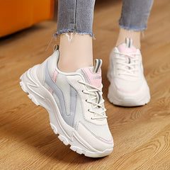Breathable Heightened Sole Mesh Running Shoes Lightweight Non slip Sneakers