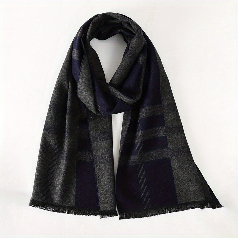 Men's Plaid Pattern Winter Scarf Gift