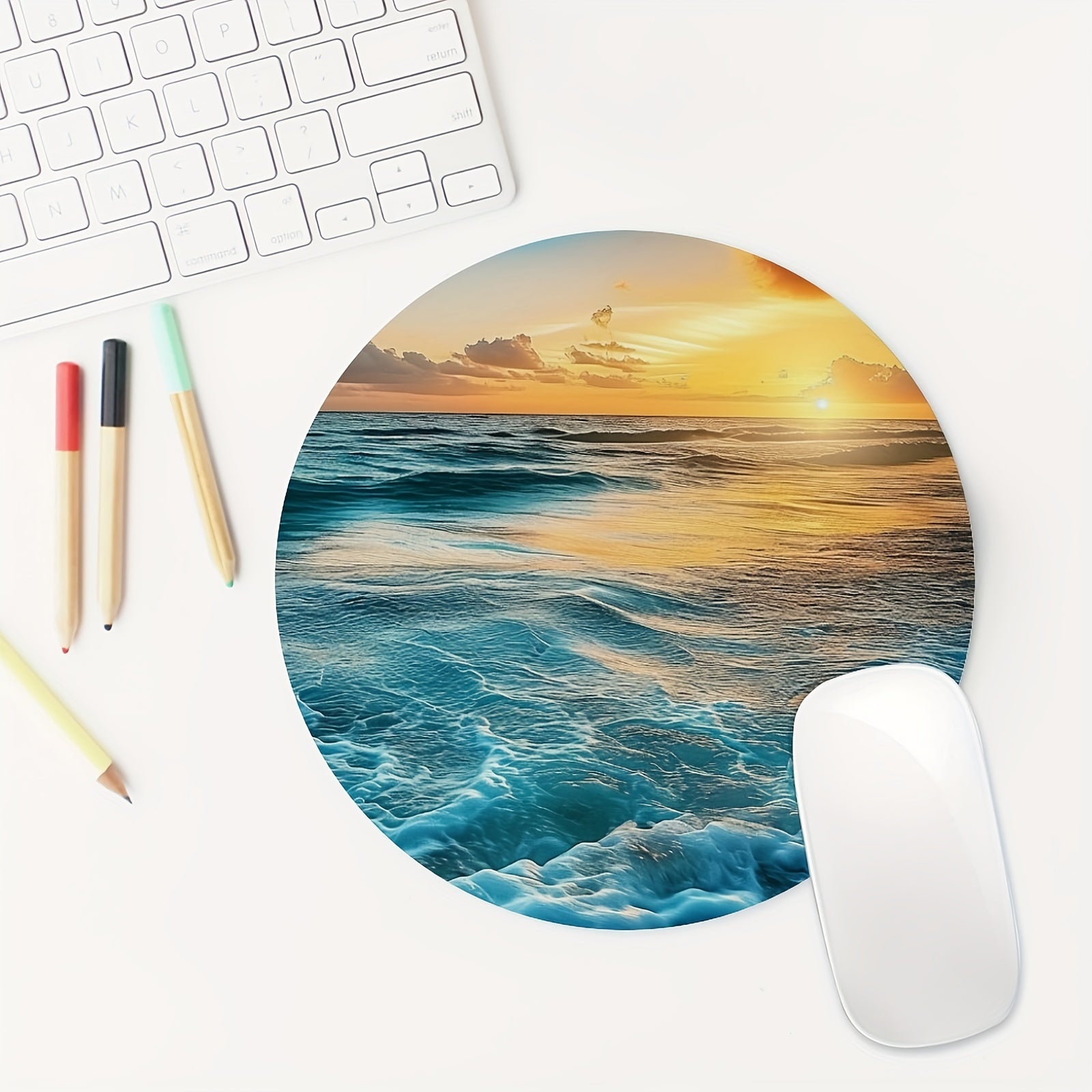 Beach Mouse Pad Wrist Rest for Computer Desk Home Office Non-slip