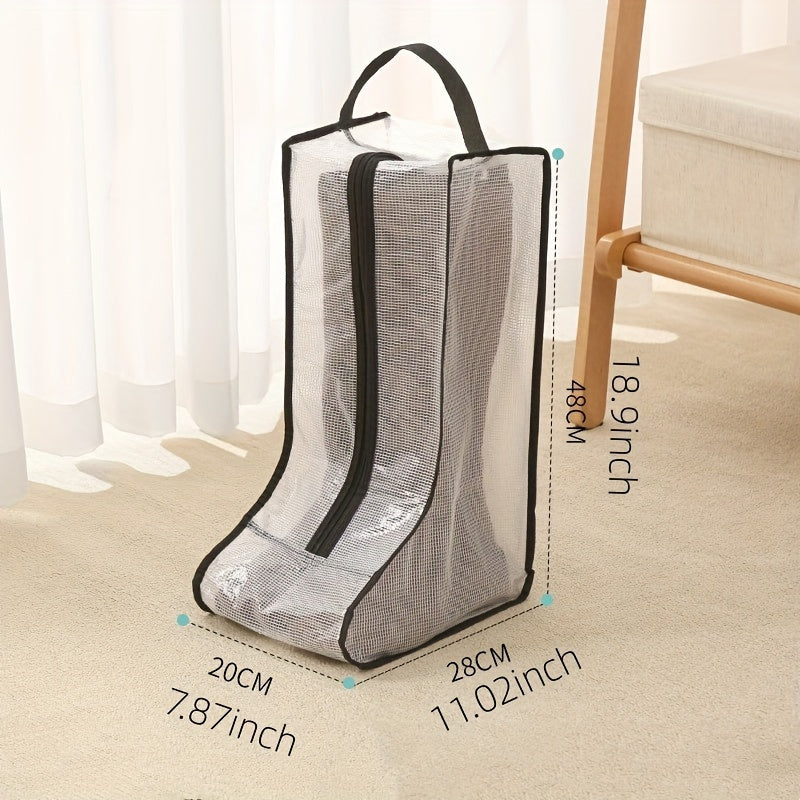 Transparent PVC Mesh Shoe Storage Bag with Zipper for Shoes and Boots