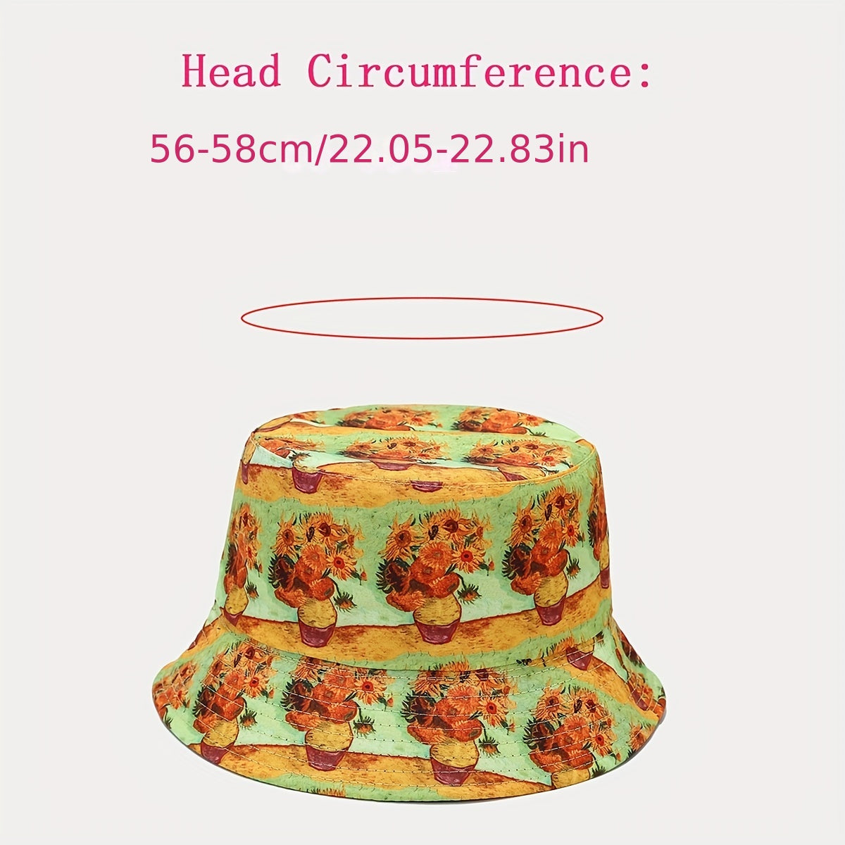 Sunflower Patterns Fishermans Hat Double Sided Outdoor Sun Protection
