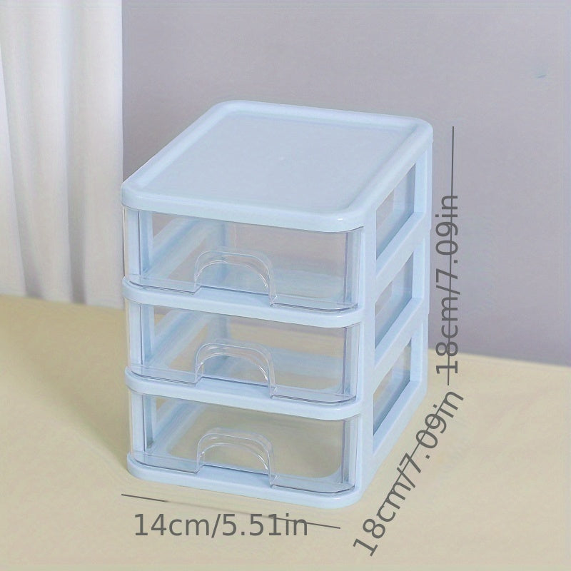 Plastic Drawer Storage Box Organizer Cosmetics Makeup Office Desk