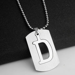 Men's Letter Pendant Necklace Stainless Steel Punk Chain A N