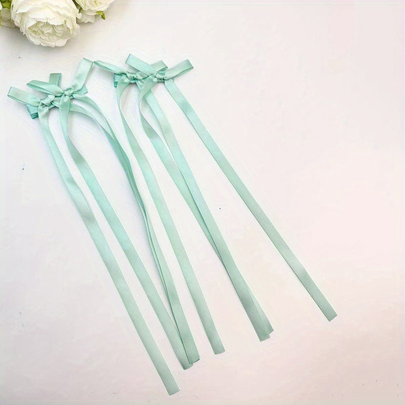 2pcs Braided Hair Ribbon Bow Hairpin Ponytail Headdress Tie Hair Accessories