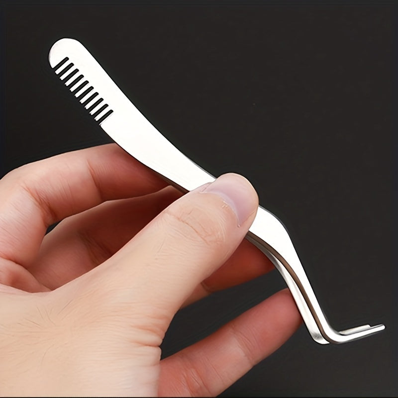 Stainless Steel Eyelash Applicator w/ Comb for Makeup Artists & Beginners