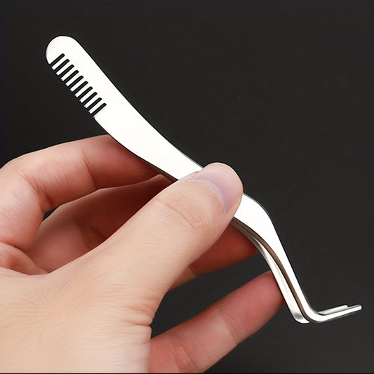 Stainless Steel Eyelash Applicator w/ Comb for Makeup Artists & Beginners