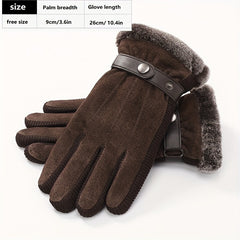 Warm Velvet Winter Gloves Men Motorcycle Riding Touch Screen Windproof Coldproof