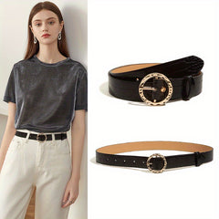Vintage Animal Skin Pattern PU Belt for Women