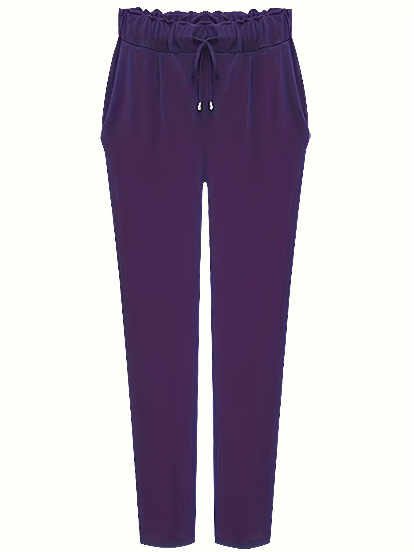  Casual Pants Women's Plus Solid Elastic Drawstring