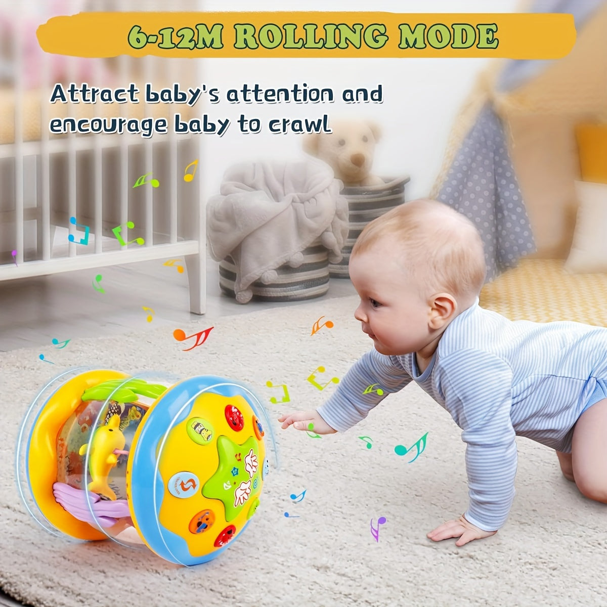 CATNA BUTY Baby Musical Play Gym with Ocean Projector Lights ABS Material