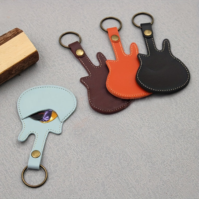 Guitar Shaped Keychain with Pick Case