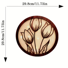 LED Lights Wooden Board Wall Stickers Magnolia Night Light