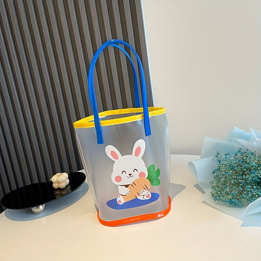 Transparent Cartoon Rabbit Travel Handbag for Girls