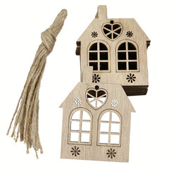 10pcs Nativity Wooden Embellishment Xmas Tree Cutouts