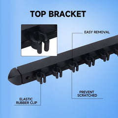 Wood Pool Cue Holder with Metal Clip for 6 Clubs