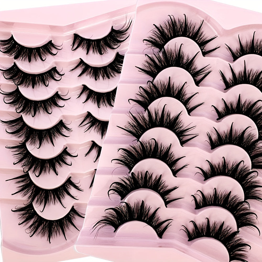 7 Pairs 3D Fluffy False Eyelashes Long Thick Natural Curling Extensions