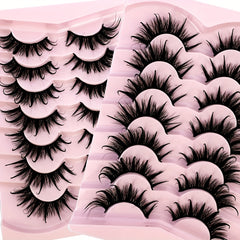 7 Pairs 3D Fluffy False Eyelashes Long Thick Natural Curling Extensions