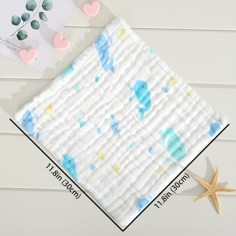 5pcs Soft Cotton Muslin Washcloths for Newborns