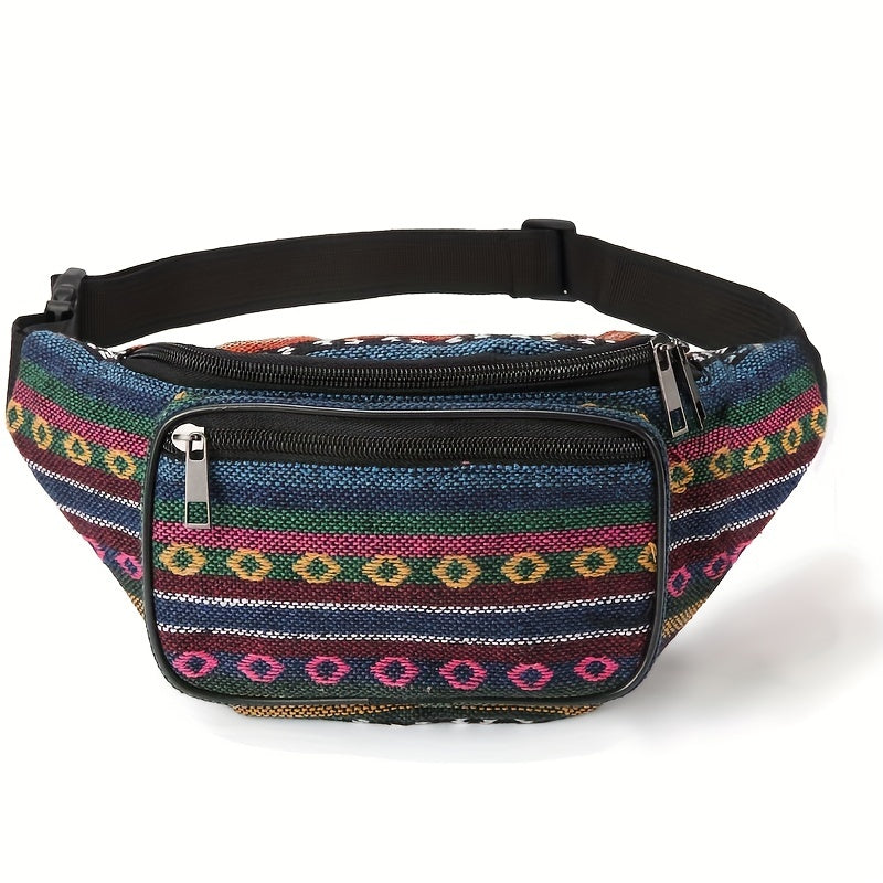 Ethnic Style Fabric Fanny Pack Women's Geo Pattern Waist Bag