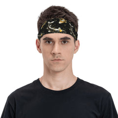 Koi Fish Sports Headband Sweat Wicking Breathable Polyester with Stars