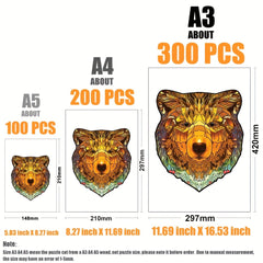 Funny Bear Wooden Puzzle with Box