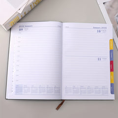 English Calendar Book 365 Days Daily Planner A5 Soft Leather Notebook