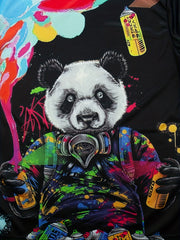 Men's Panda Print T Shirt for Spring & Summer