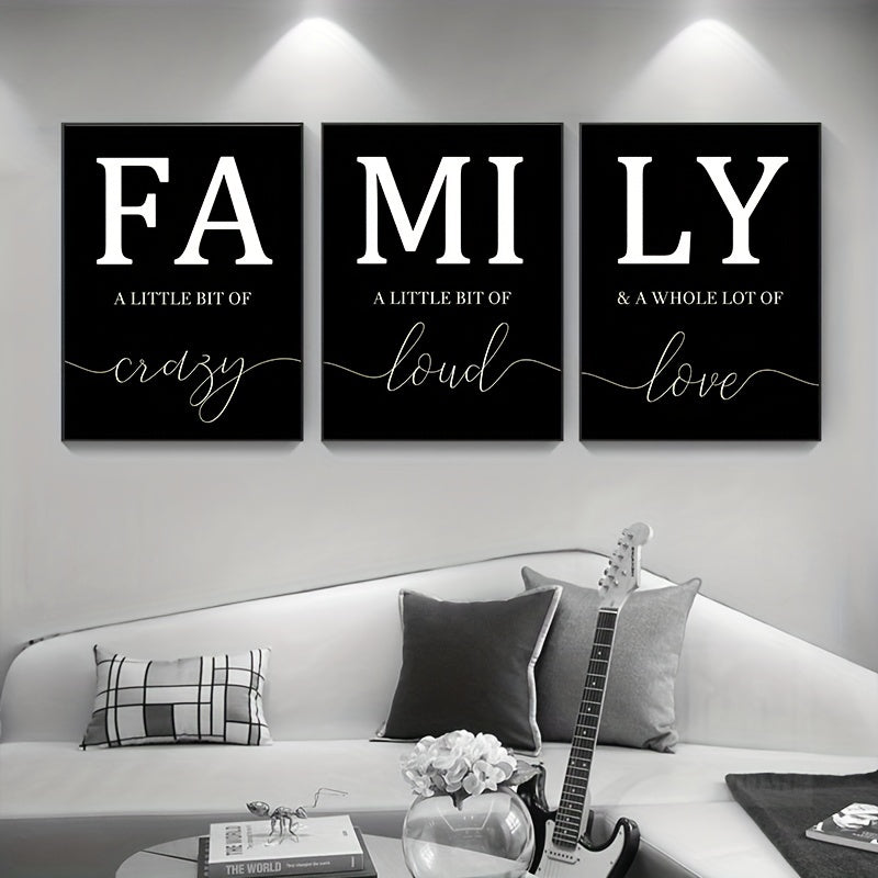 3pcs Family Quote Wall Poster Canvas Painting Home Decor
