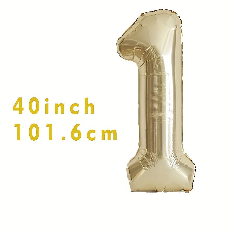 101 6 Cm Golden Number Aluminum Film Balloon Set for Children's Birthday Party