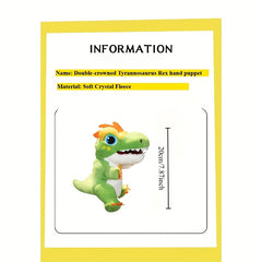 19 Double Crown T-Rex Hand Doll Red Green Dinosaur Educational Toy for Kids