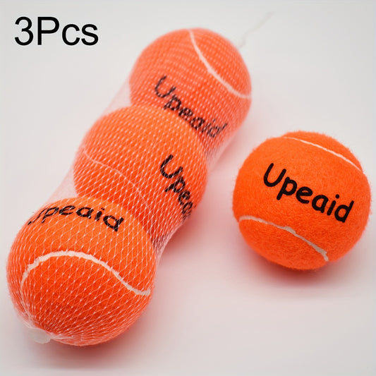 3pcs Rubber Tennis Balls Orange for Beginners Practicing