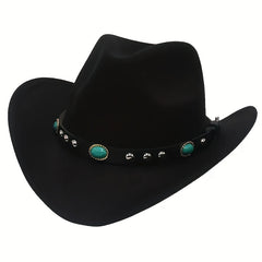 Ethnic Rivet Rocking Edge Cowboy Hat For Men And Women