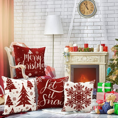 Christmas Pillowcase Elk Snowflake Home Sofa Decoration Cover 45x45cm