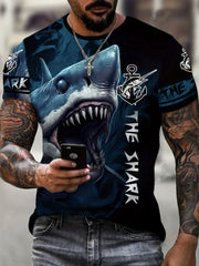 Shark 3D Print Men's Tee Short Sleeve Graphic Shirt