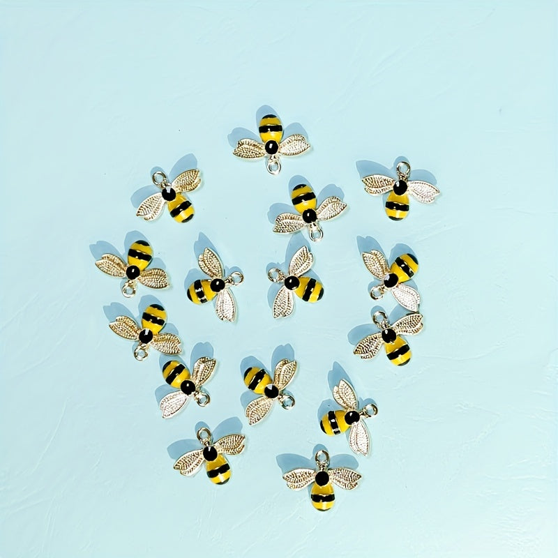 15pcs Alloy Bee DIY Jewelry Accessories Ornaments