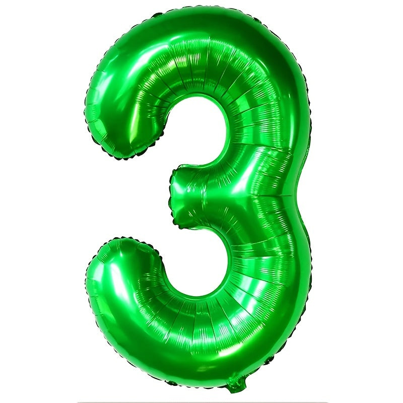 Dark Green Number Balloon 40 Foil Jungle Birthday Party Decor