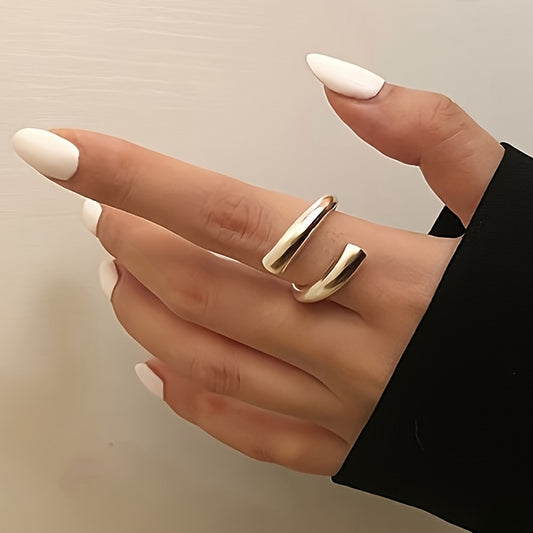 Minimalist Female Creative Geometry Ring Silver Plated Jewelry Gift