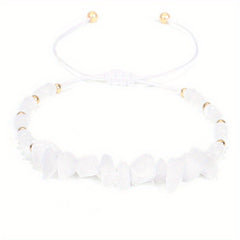 Colorful Crushed Stone Beads Braided Yoga Bracelet