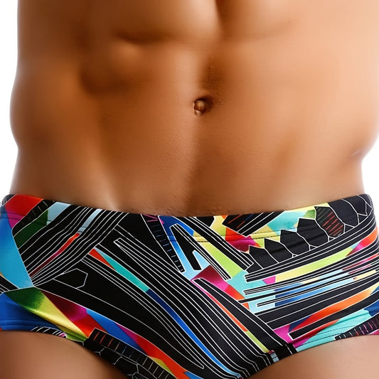 UXH Men's Striped Swimwear Slim Fit Boxer