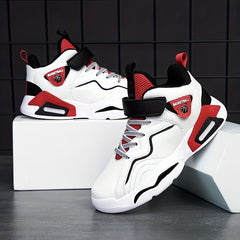 Boy's Block Basketball Shoes Hook Loop Comfy Breathable Non Slip