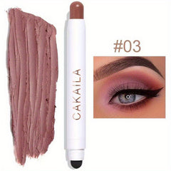 12-Color Eyeshadow Stick Matte Glitter Creamy Texture Eye Brightening Pen