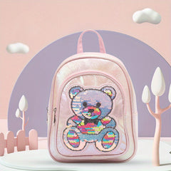 Sequin Bear Backpack For Teens Boys Girls Kindergarten School Bag