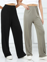 2pcs Women's Stretch Jogger Pants Elastic Waist Loose Fit Casual Activewear