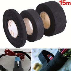 15m High Temp Adhesive Cloth Tape Cable Harness PVC Car Auto Heat Isolati