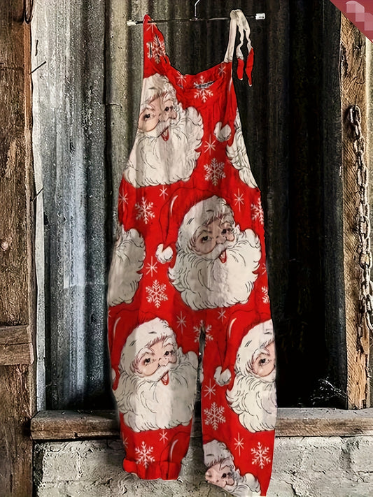  Santa Claus Print Casual Jumpsuit