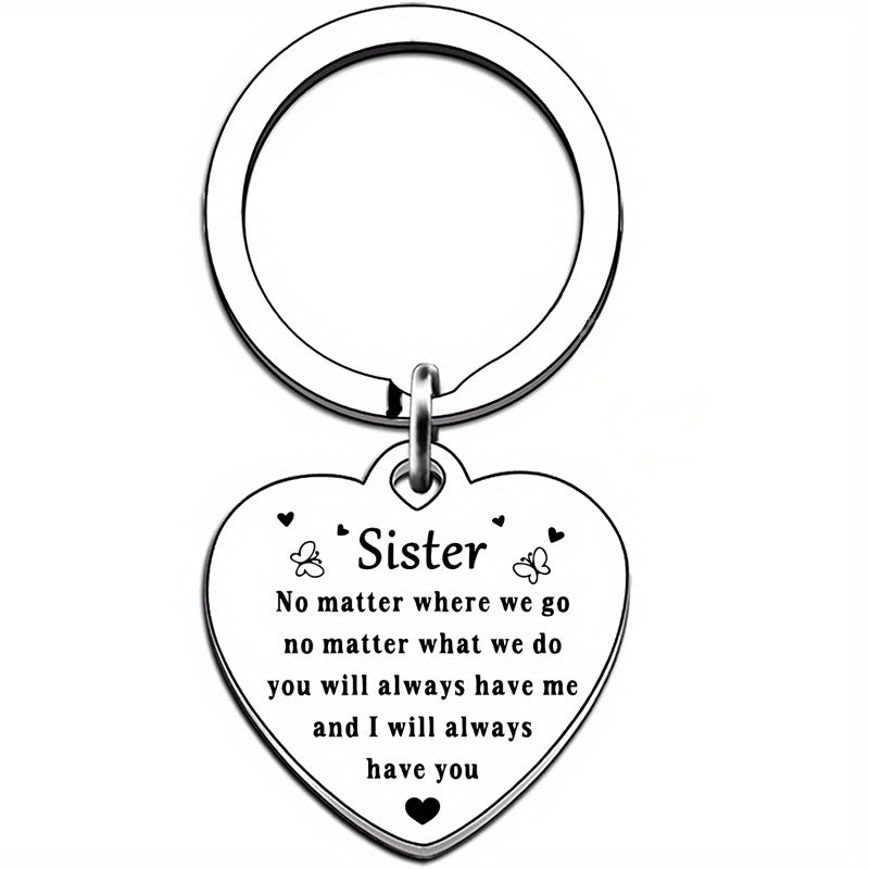 Sister From Brother Keychain, Soul Sister Gift, Birthday Christmas Keyring