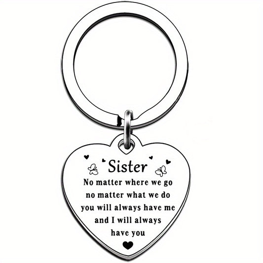 Sister From Brother Keychain, Soul Sister Gift, Birthday Christmas Keyring
